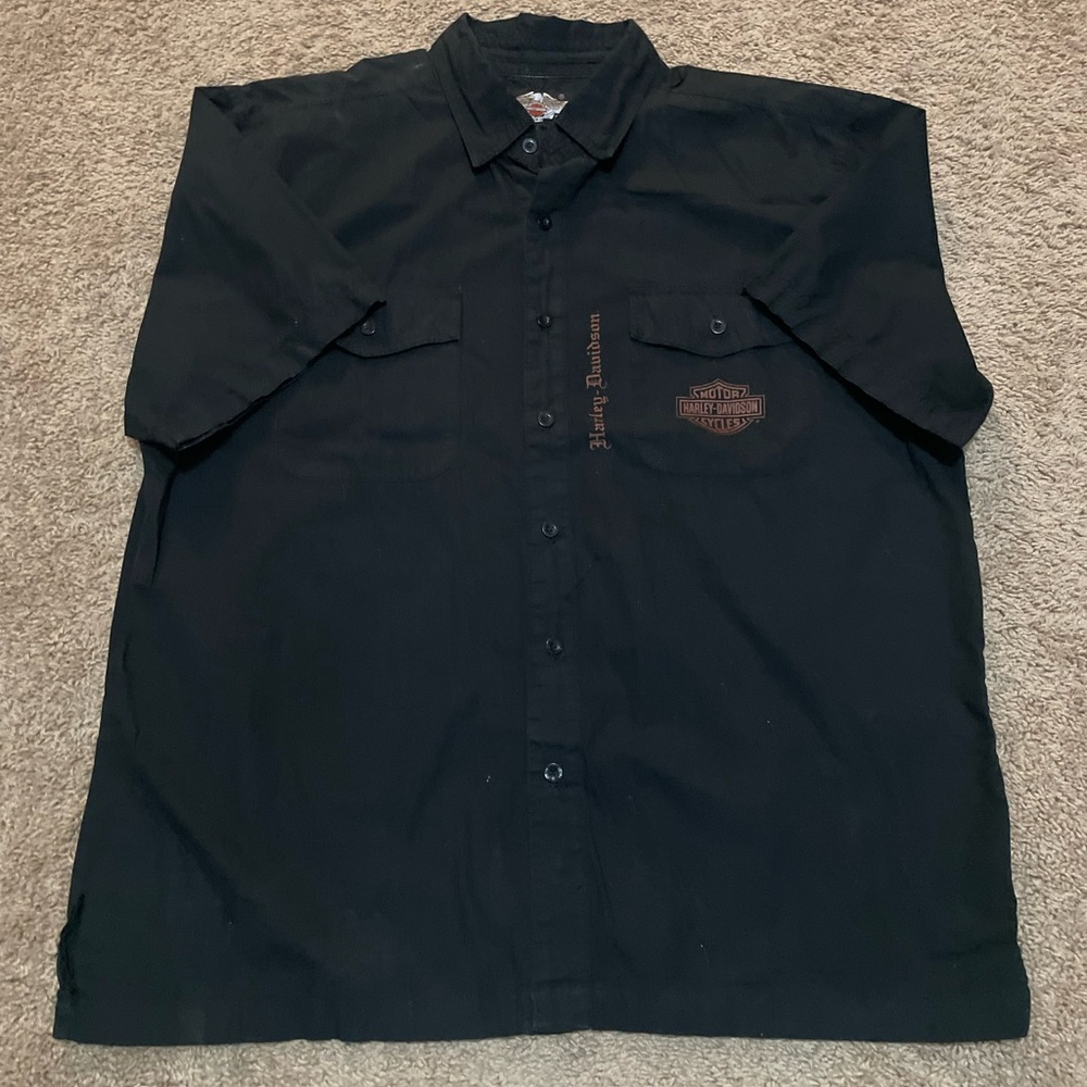 Men’s Harley Davidson Freedom print All American Legend button up black size XL